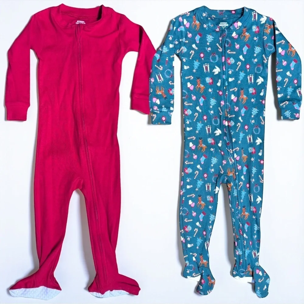 NWT Amazon Essentials x Sofia Grainge Baby Footed Sleepers 2 Pack 18M Cotton